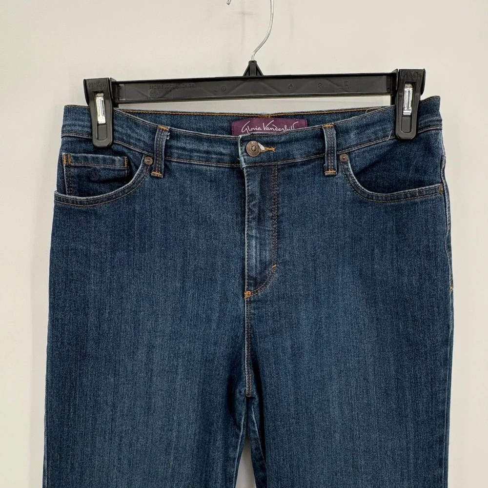 Gloria Vanderbilt Amanda Jeans Womens 8 Average Dark Wash High Rise Tapered‎ Leg